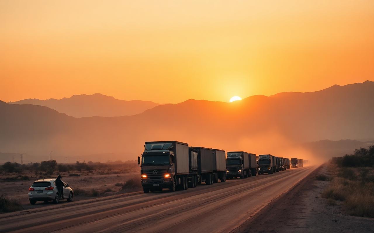 Cross-border truck convoy
